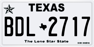 TX license plate BDL2717