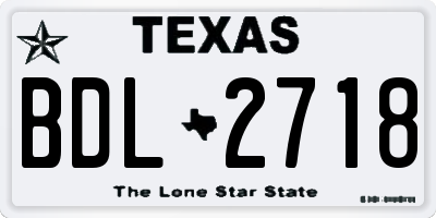 TX license plate BDL2718