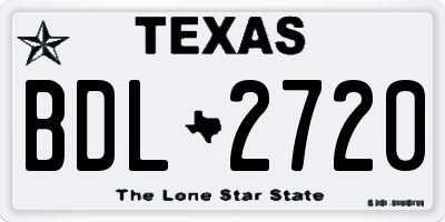 TX license plate BDL2720