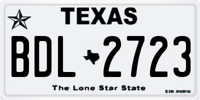 TX license plate BDL2723