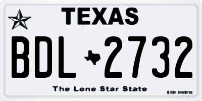 TX license plate BDL2732