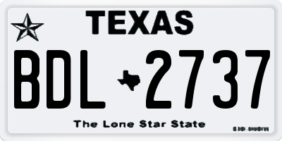 TX license plate BDL2737