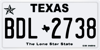 TX license plate BDL2738