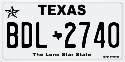 TX license plate BDL2740
