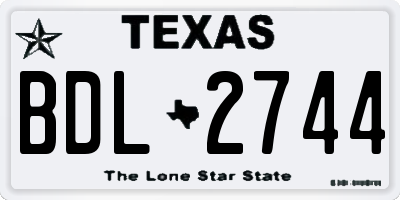 TX license plate BDL2744