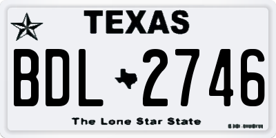 TX license plate BDL2746