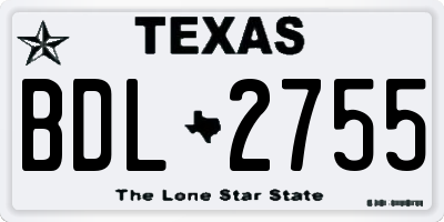 TX license plate BDL2755