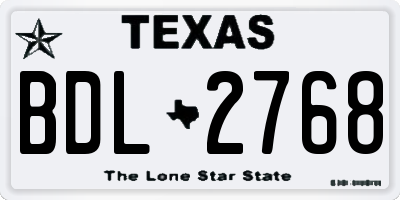 TX license plate BDL2768