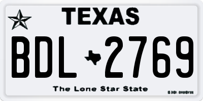 TX license plate BDL2769