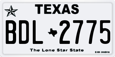 TX license plate BDL2775