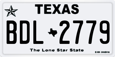 TX license plate BDL2779
