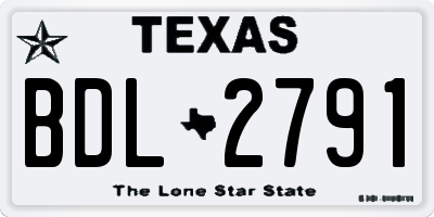 TX license plate BDL2791