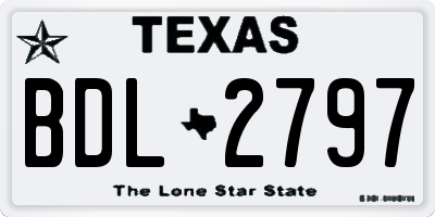 TX license plate BDL2797