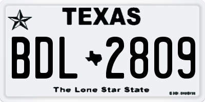 TX license plate BDL2809