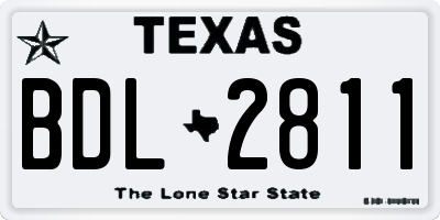 TX license plate BDL2811