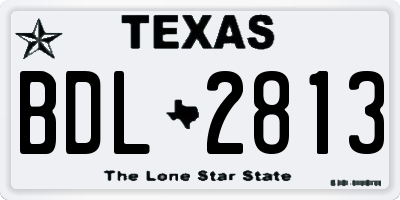 TX license plate BDL2813