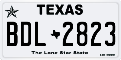 TX license plate BDL2823