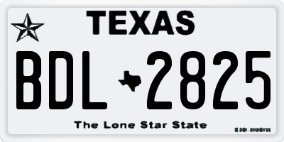 TX license plate BDL2825