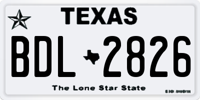 TX license plate BDL2826