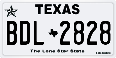 TX license plate BDL2828