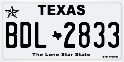 TX license plate BDL2833