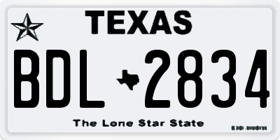 TX license plate BDL2834