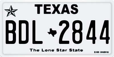 TX license plate BDL2844