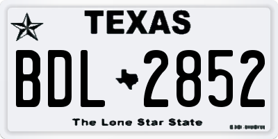 TX license plate BDL2852