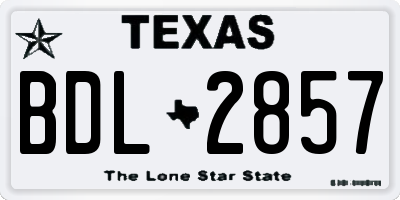 TX license plate BDL2857
