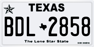 TX license plate BDL2858