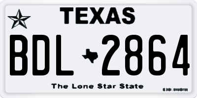TX license plate BDL2864