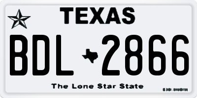 TX license plate BDL2866