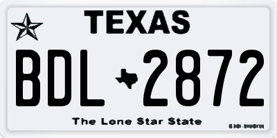 TX license plate BDL2872