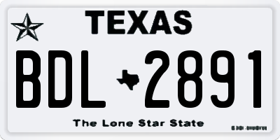 TX license plate BDL2891