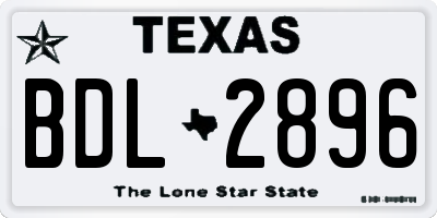 TX license plate BDL2896