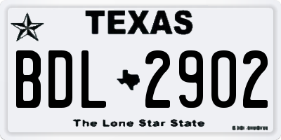 TX license plate BDL2902