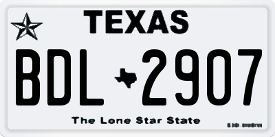 TX license plate BDL2907