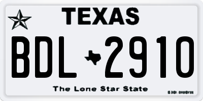 TX license plate BDL2910