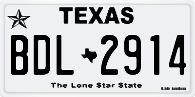 TX license plate BDL2914