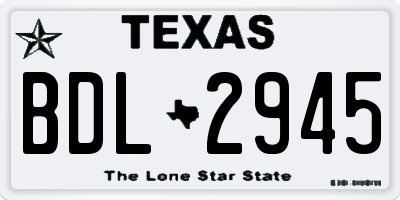TX license plate BDL2945