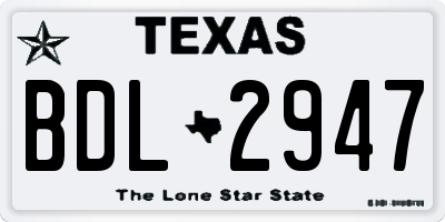 TX license plate BDL2947