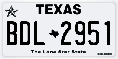 TX license plate BDL2951