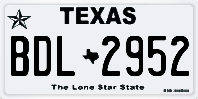 TX license plate BDL2952