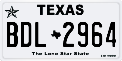 TX license plate BDL2964