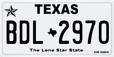 TX license plate BDL2970