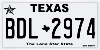 TX license plate BDL2974