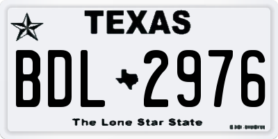 TX license plate BDL2976