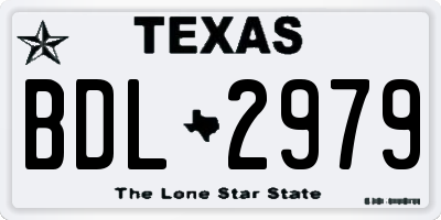 TX license plate BDL2979