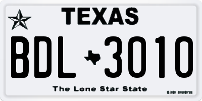 TX license plate BDL3010