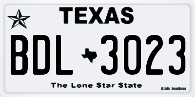 TX license plate BDL3023